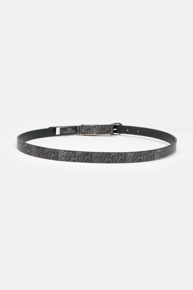 Grey python style leather Lemmy belt