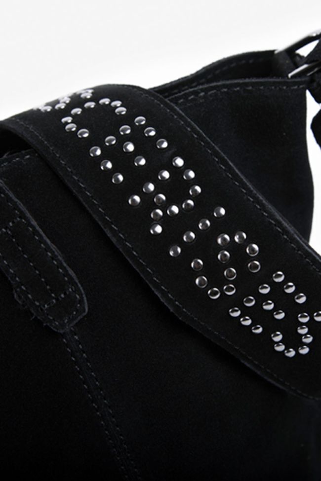 Black suede leather Astier bag