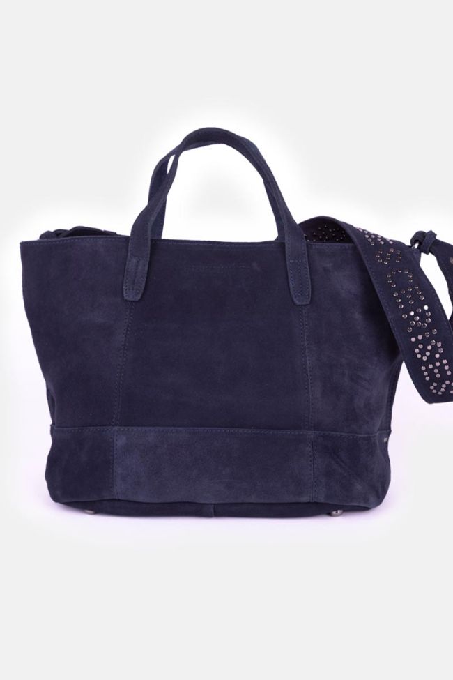Midnight blue suede leather Astier bag