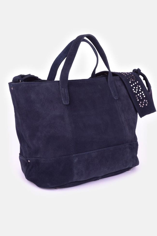 Midnight blue suede leather Astier bag