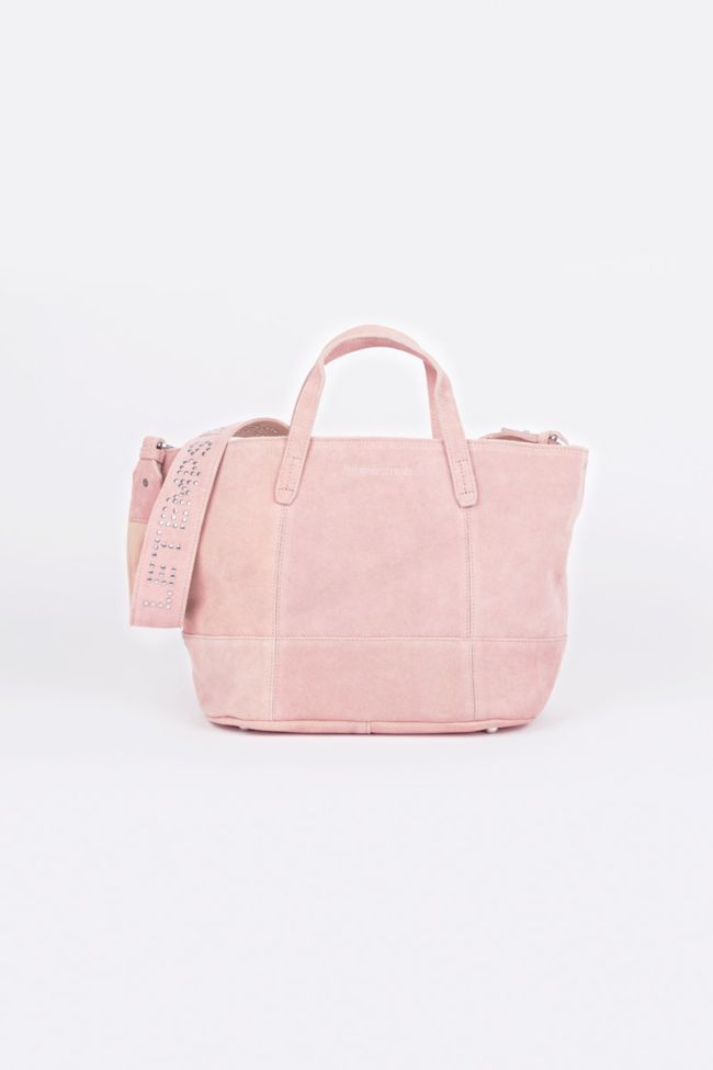 Powdery pink suede leather Astier bag