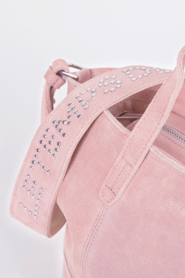 Powdery pink suede leather Astier bag