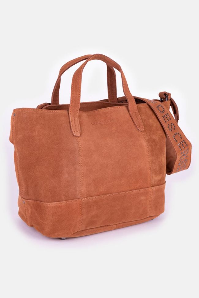 Camel suede leather Astier bag