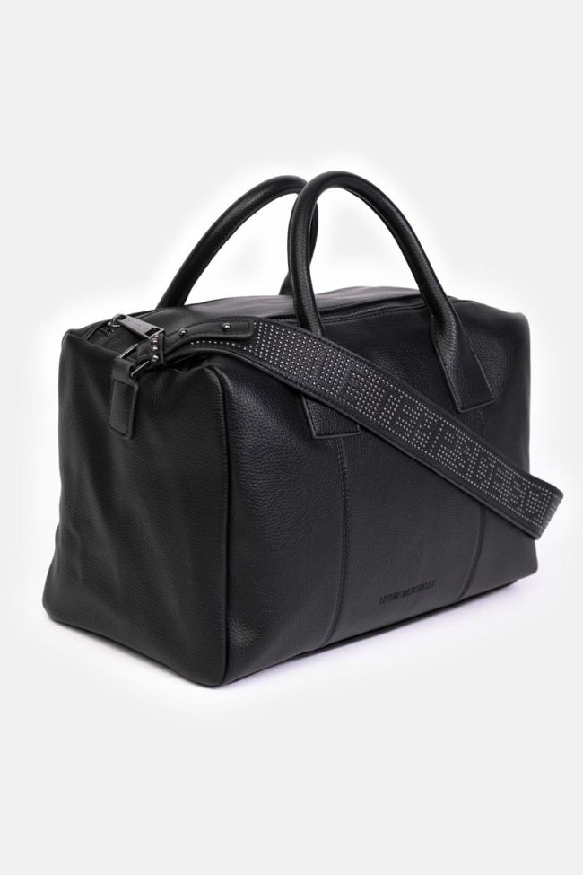 Isaia black studded bowling bag