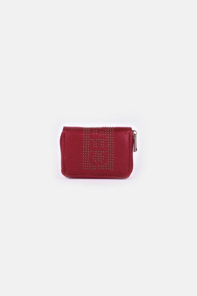 Kelta red studded mini wallet