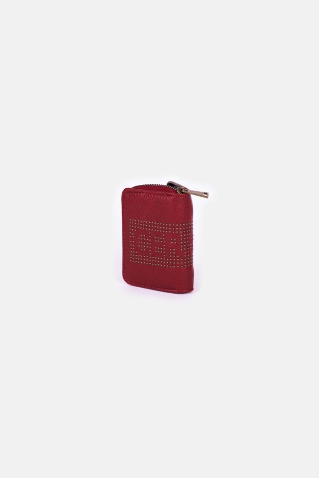 Kelta red studded mini wallet