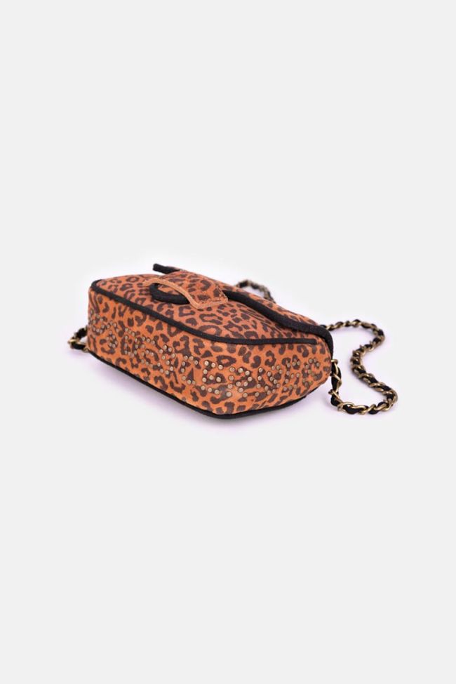Leopard Klelia suede leather bag