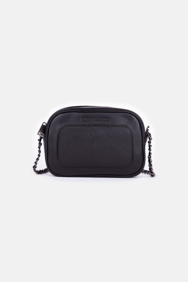 Lou bag in black grained leather