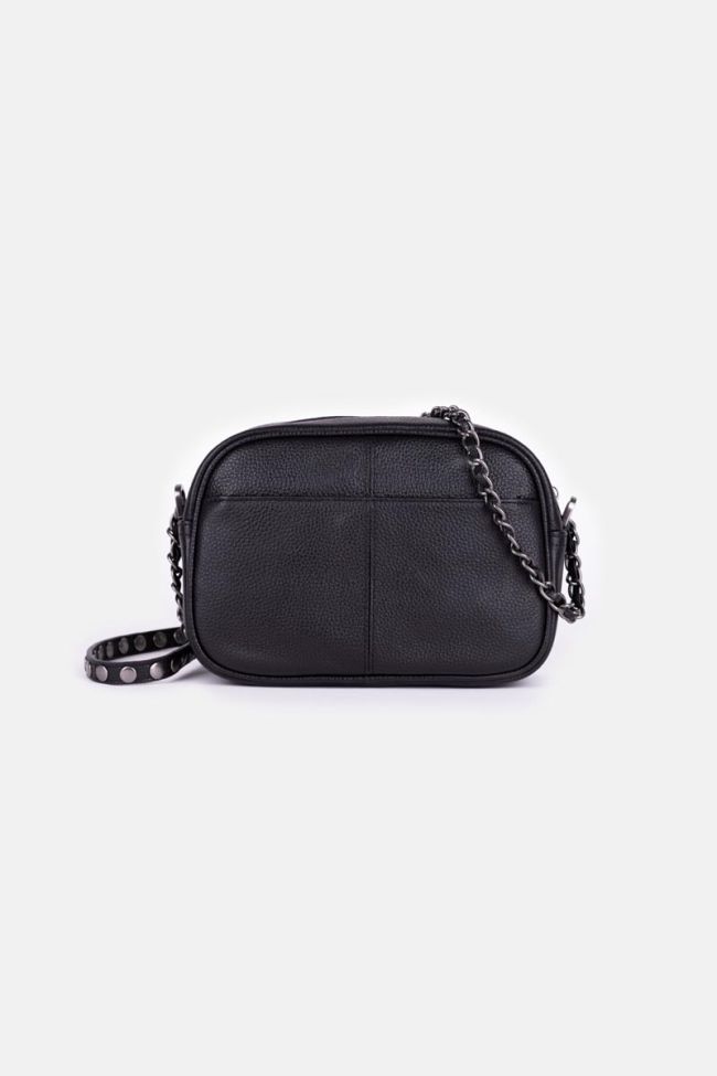 Lou bag in black grained leather