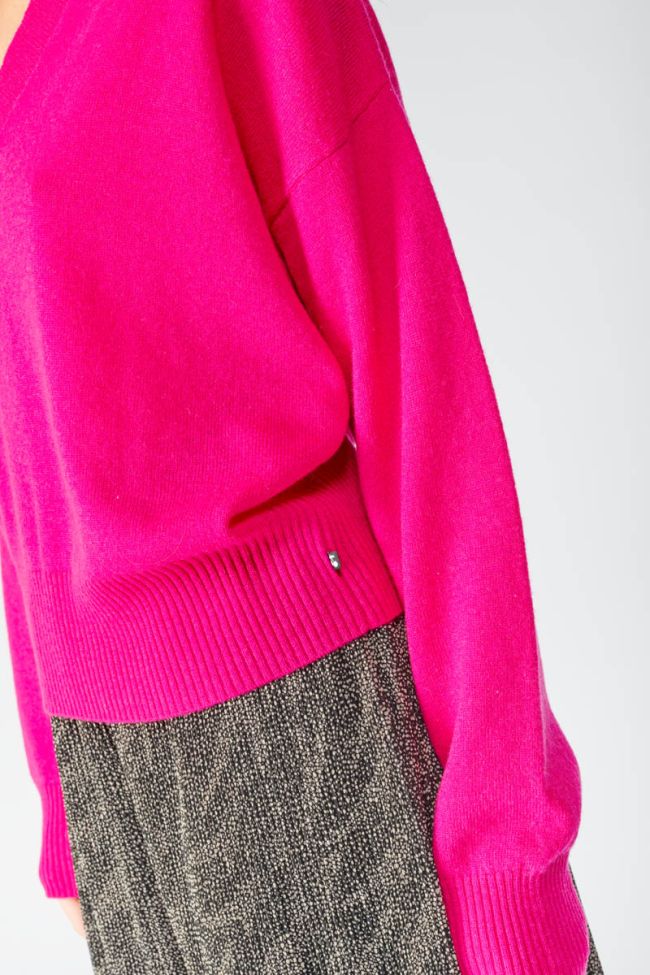 Fuchsia Martie jumper with cashmere blend