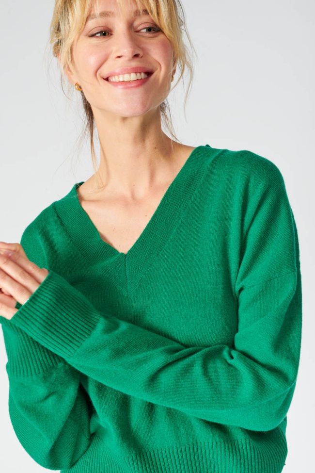 Pine green Martie jumper with cashmere blend