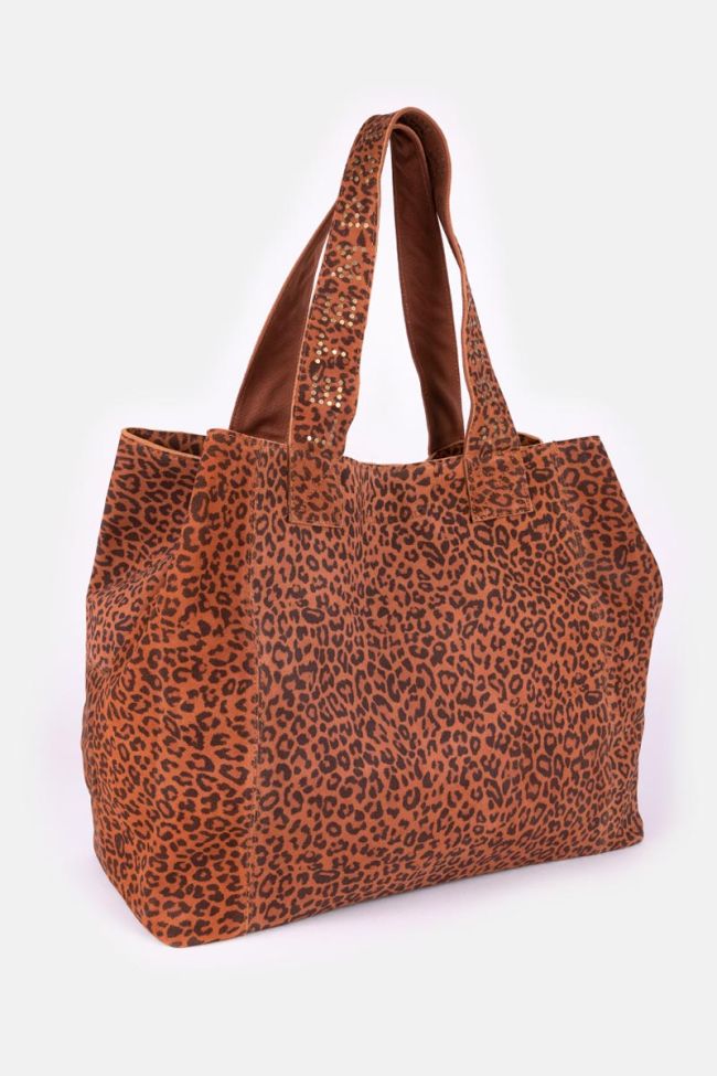 Micky bag in leopard suede leather