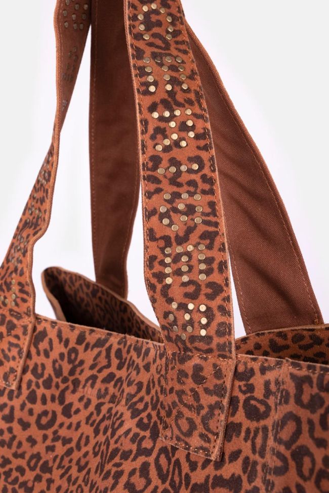 Micky bag in leopard suede leather
