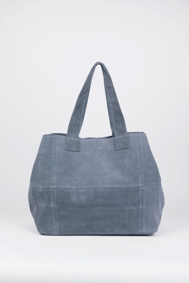 Blue grey Micky suede leather bag