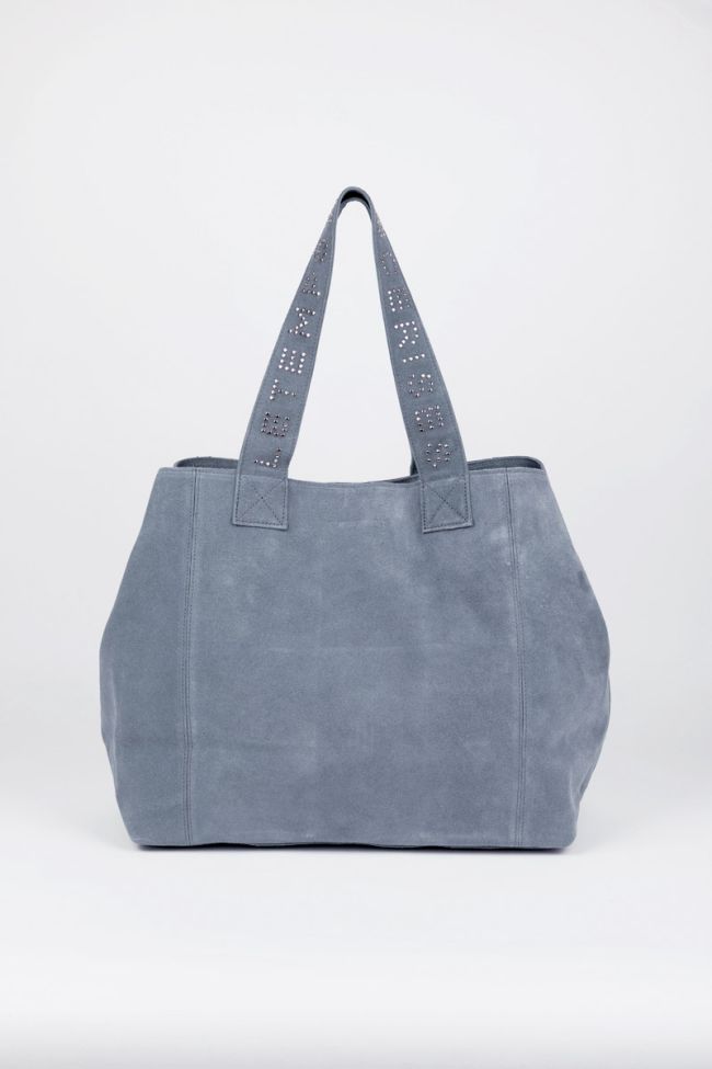 Blue grey Micky suede leather bag
