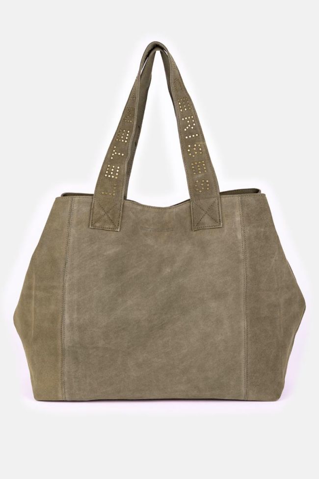 Micky bag in khaki suede leather