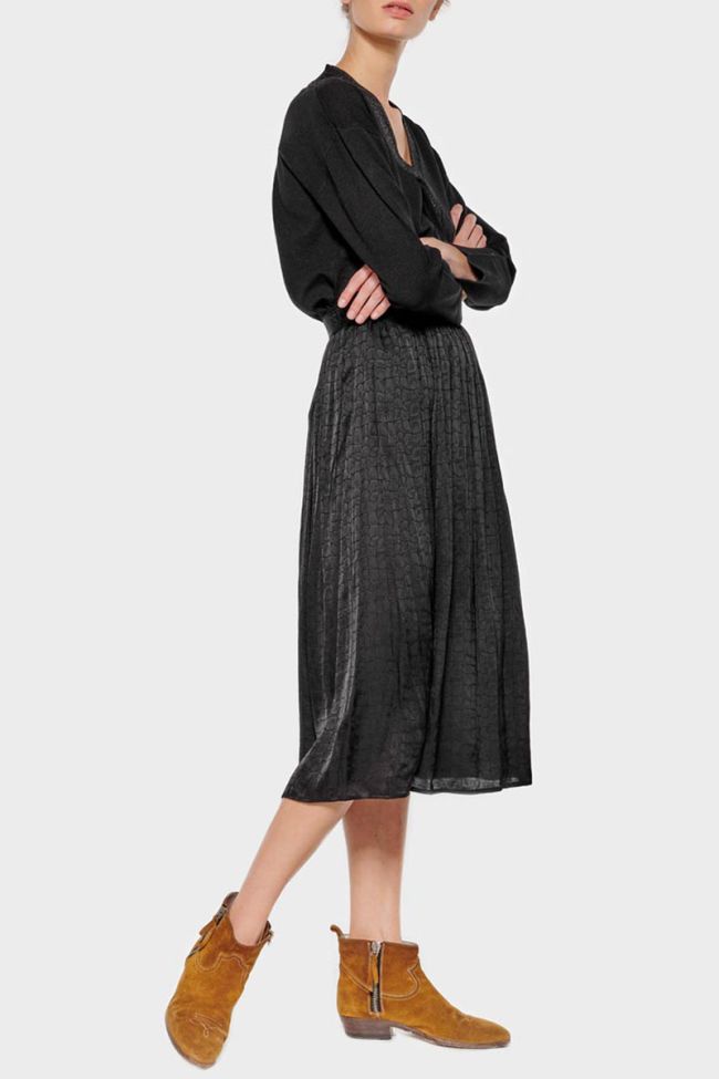 Black jacquard crocodile print Mitha skirt