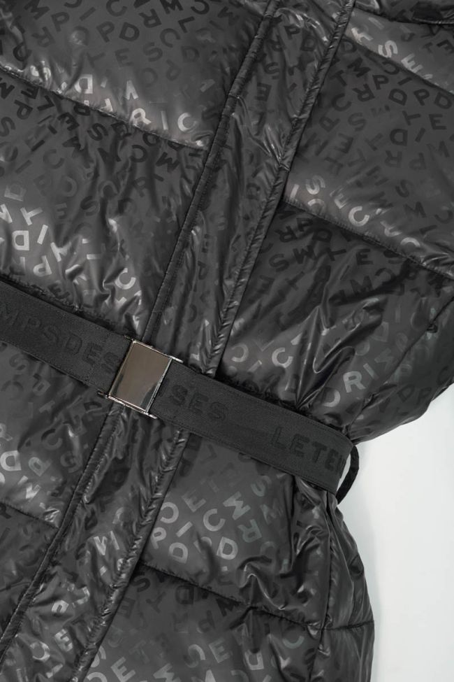 Mid-length black Twister down jacket