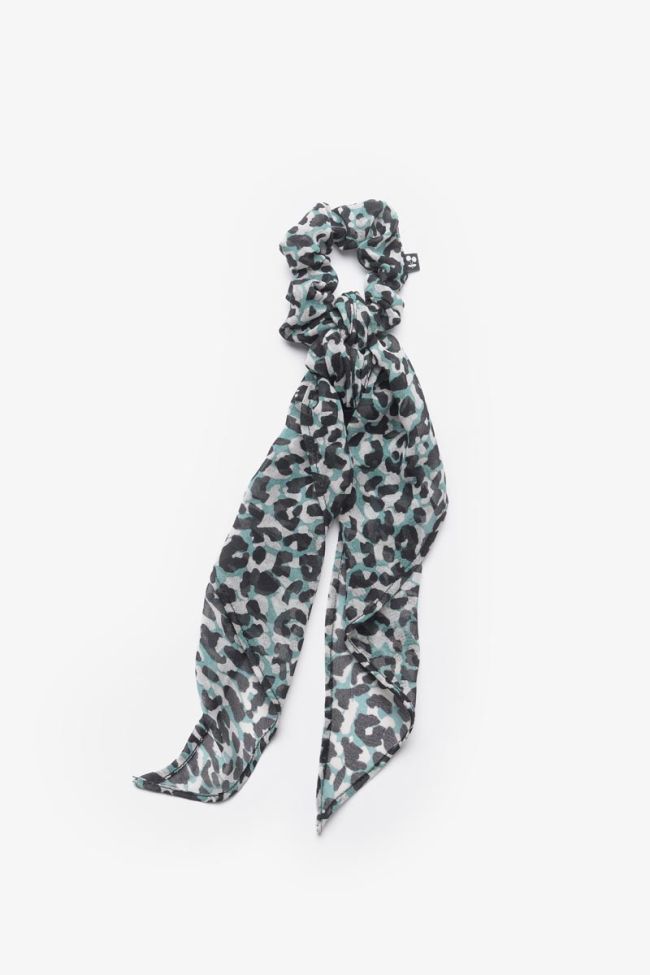 Blue leopard Auragi scarf scrunchie
