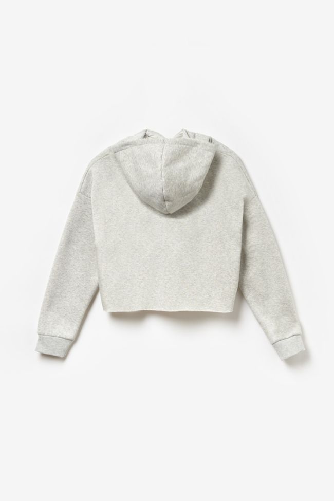 Printed light grey Bendgi cropped hoodie