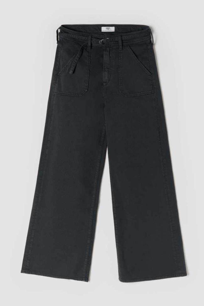 Charcoal grey straight-legged high-waisted Celou jeans