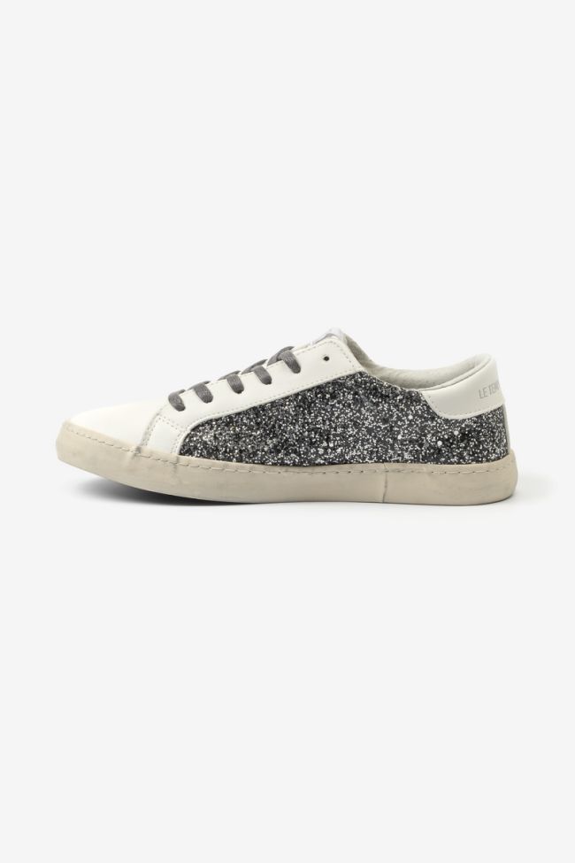 White Austin sneakers with grey sequins