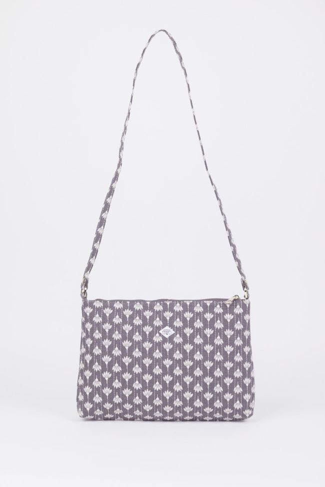 Grey Lauri shoulder bag with floral pattern