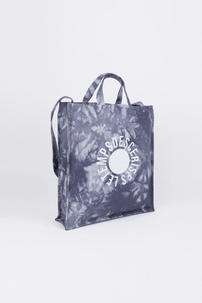 Shopping bag Lina tie and dye blue grey