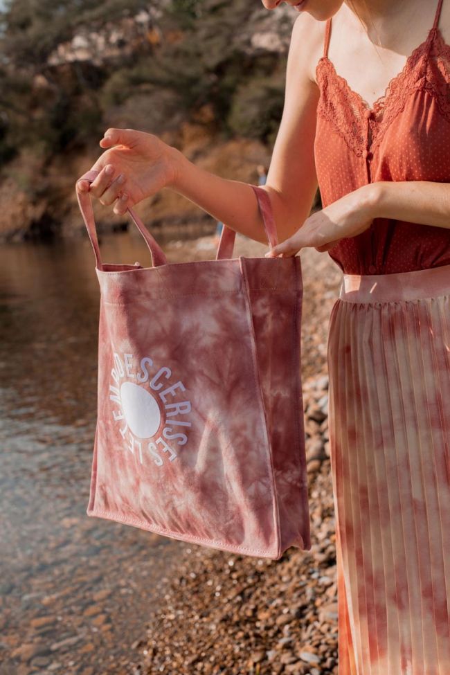 Shopping bag Lina tie and dye pink