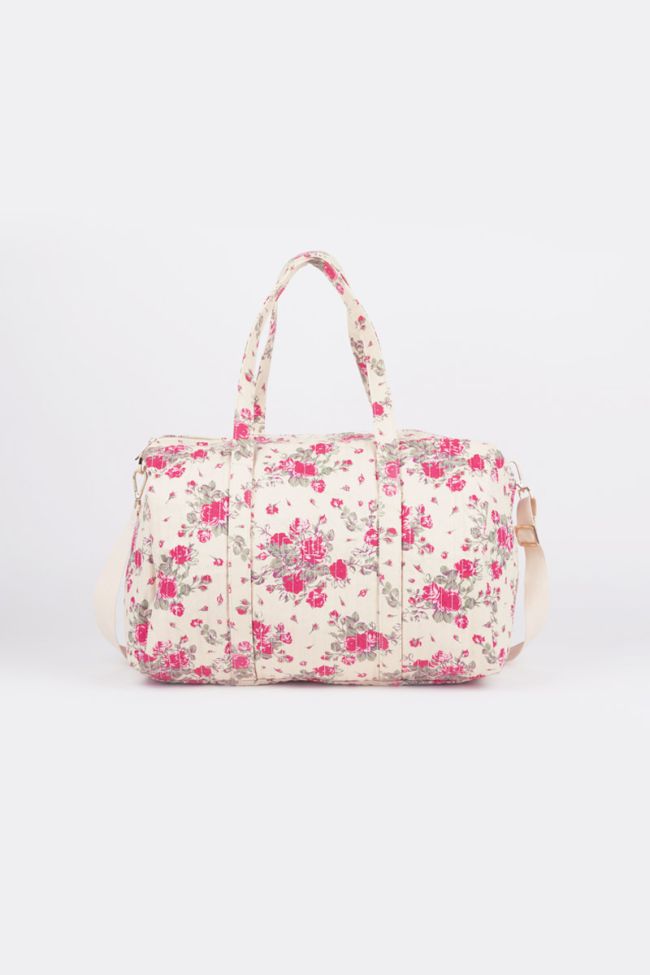 Lisia weekend bag with pink floral pattern