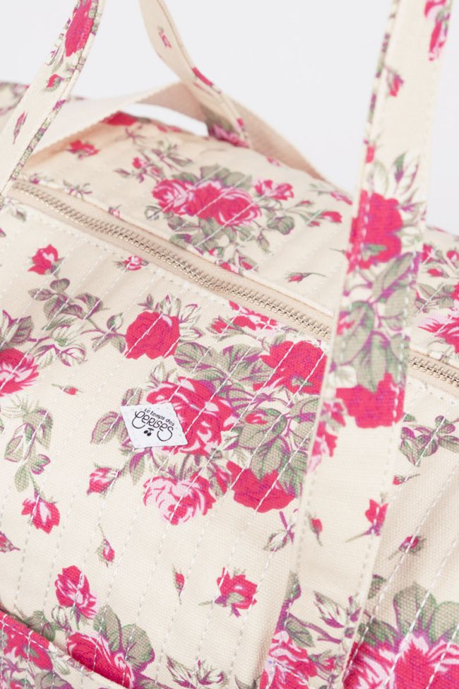 Lisia weekend bag with pink floral pattern