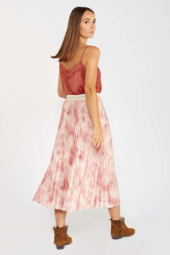 Long pink tie-dye Samanta skirt
