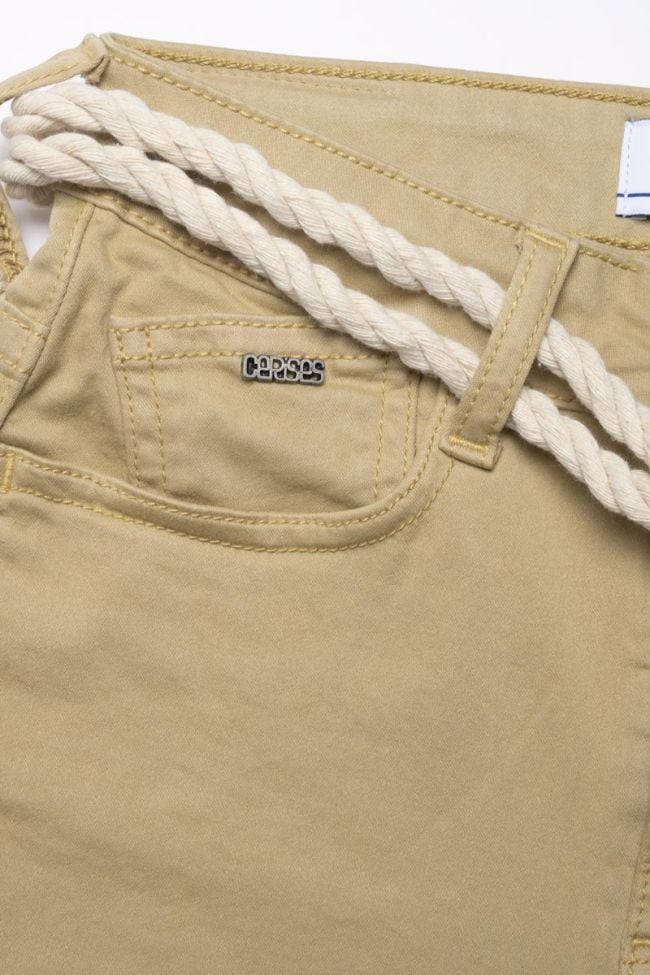 Beige Tiko high-waisted shorts