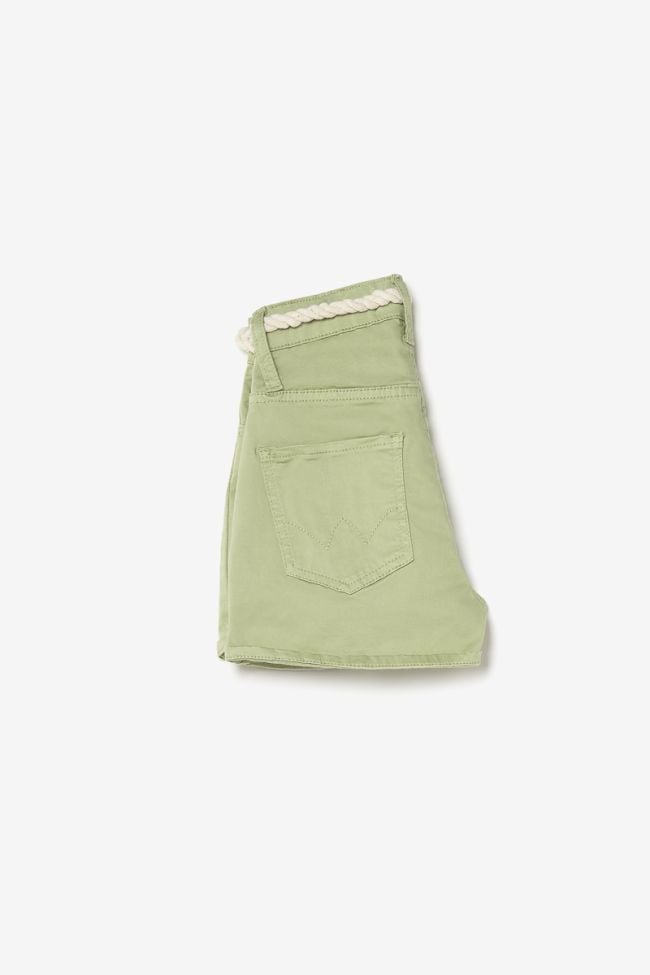 Almond green Tiko high-waisted shorts