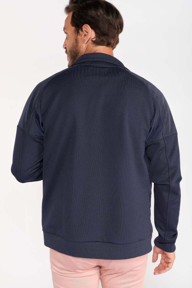 Navy Basel zip-up sweatshirt