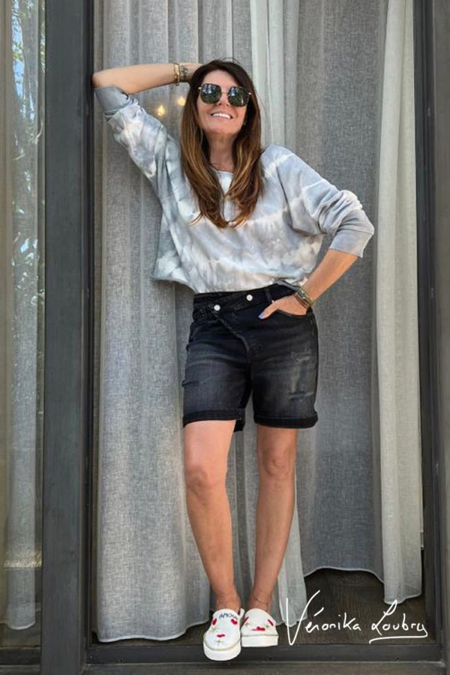 Mary bermuda shorts in black jeans by Véronika Loubry