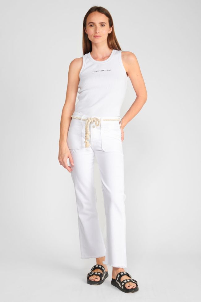 Pricilia high waist 7/8th jeans white
