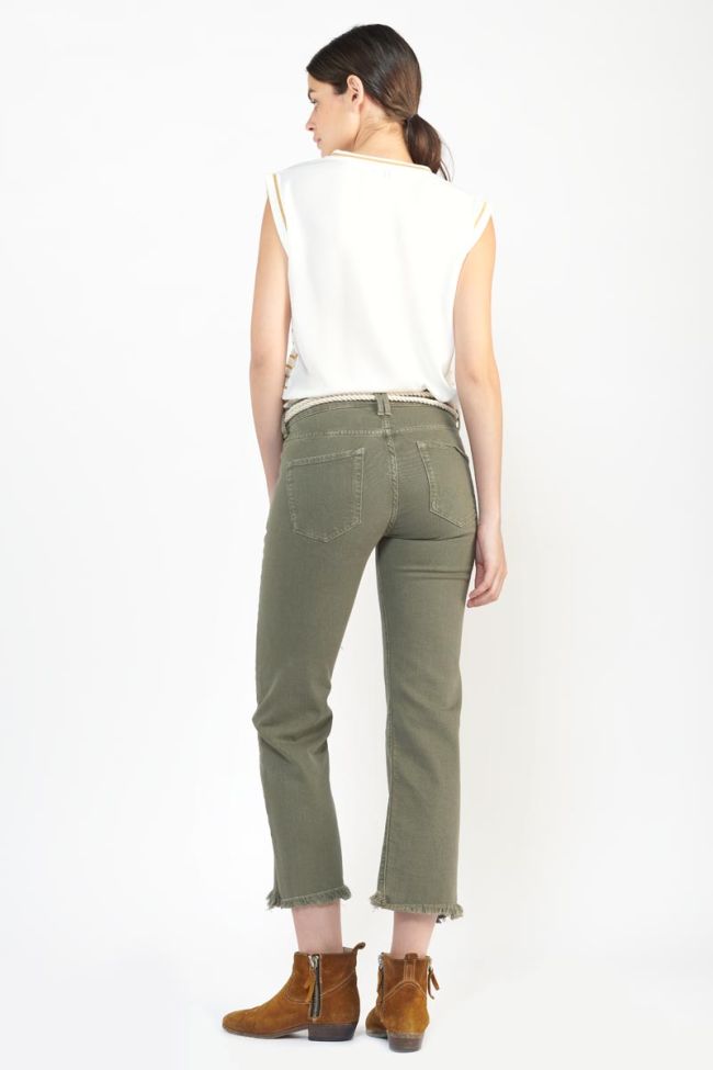 Pricilia high-waisted khaki jeans 7/8 length