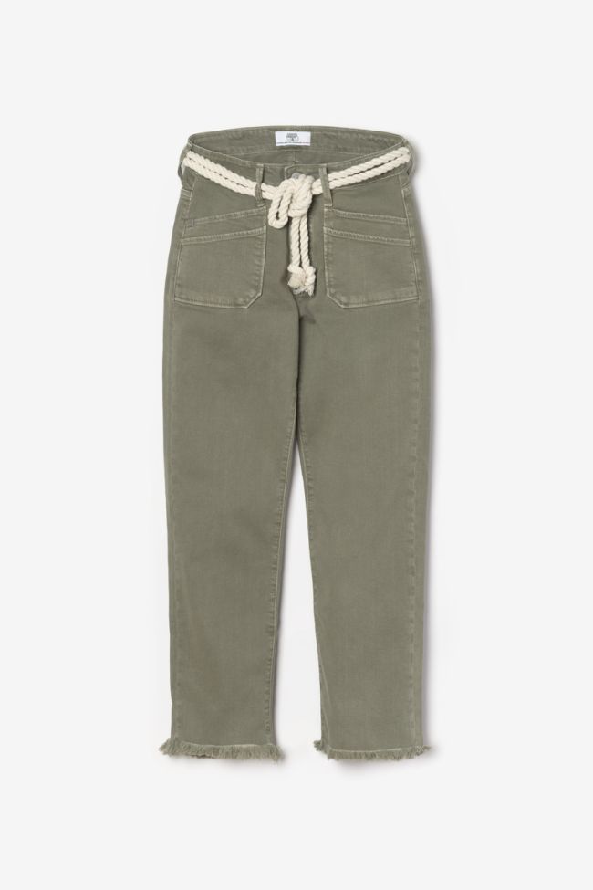 Pricilia high-waisted khaki jeans 7/8 length