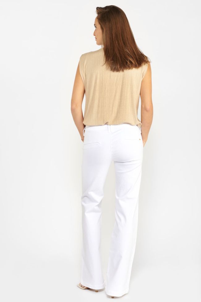 White Joelle flare trousers