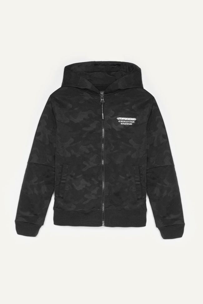 Black camouflage Akabo zip-up sweatshirt