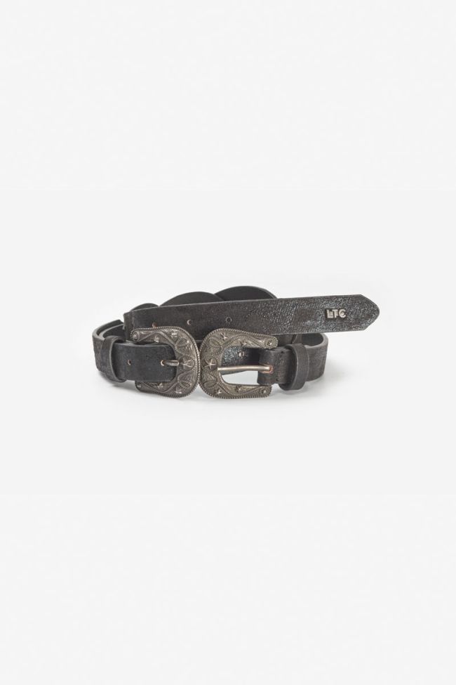 Shiny black leather Loria belt