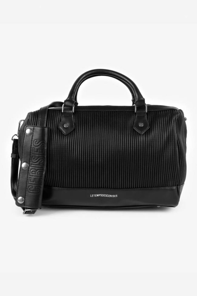 Isaia black pleated bowling bag