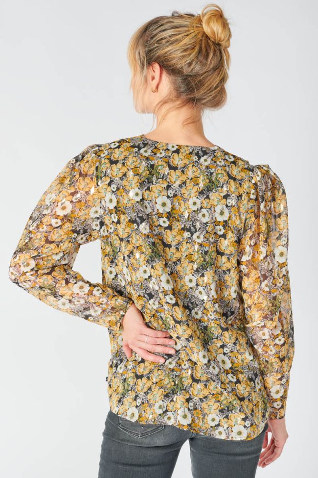 Ochre floral Latin blouse