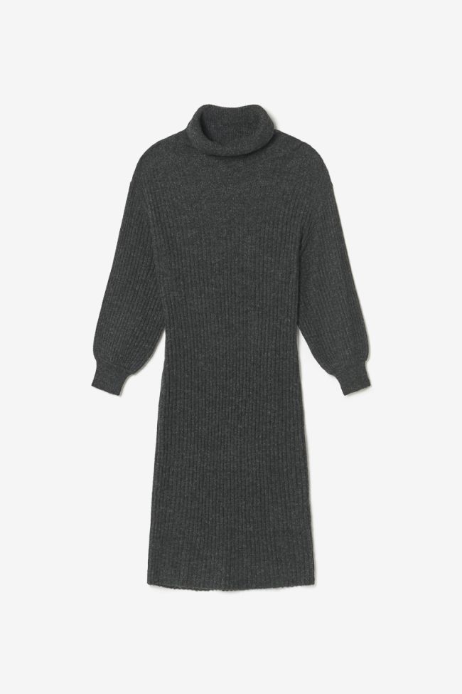 Long dark grey marl Marimet jumper dress