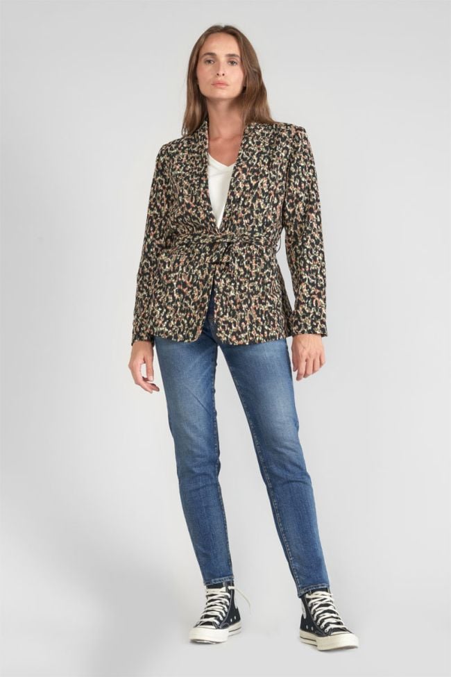 Khaki leopard print Myrtle blazer