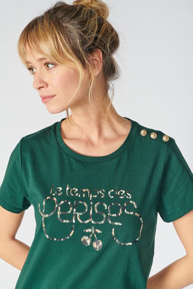 Pine green printed Oulia t-shirt