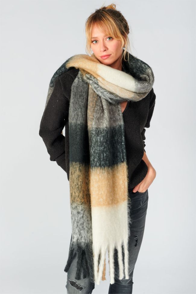 Rhin scarf with big checked pattern