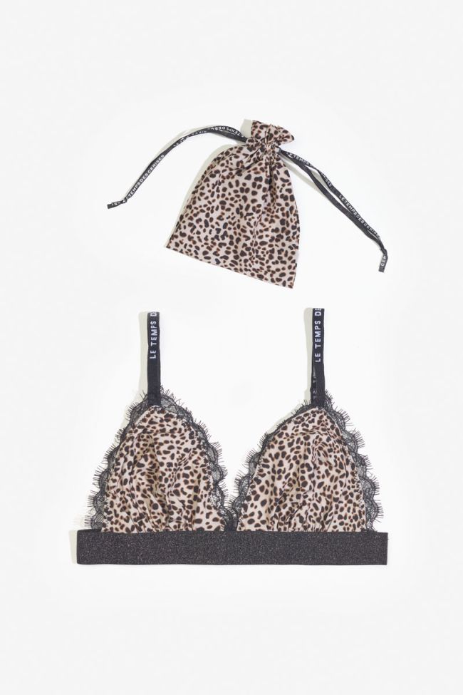 Leopard Sage triangle bra