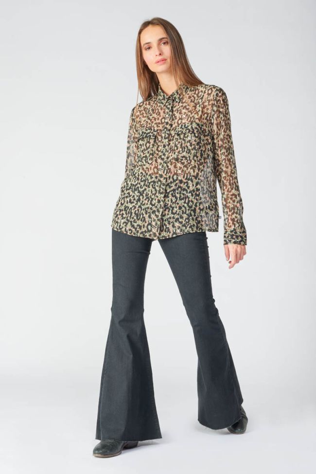 Khaki and black leopard print Wilson shirt